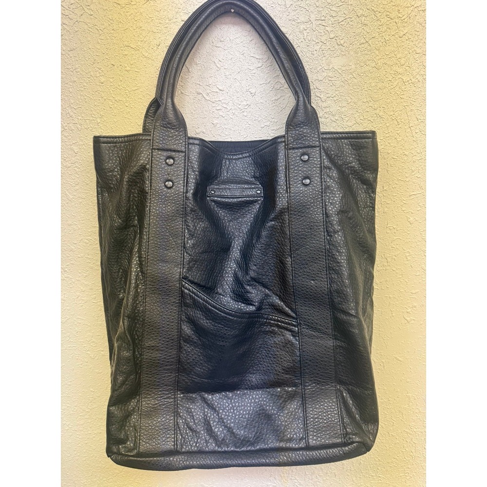 Vans Vintage Y2K Genuine Black Leather Tote Bag